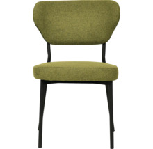 Chaise rembourrée avec revêtement en tissu et pieds en métal