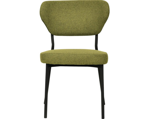 Chaise rembourrée avec revêtement en tissu et pieds en métal
