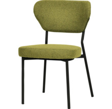 Chaise avec revêtement en tissu et cadre en métal noir