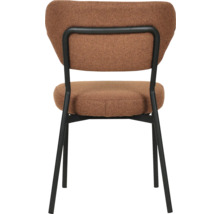Chaise avec revêtement textile et cadre métallique, vue arrière
