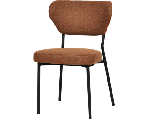 Chaise avec revêtement en tissu et cadre en métal