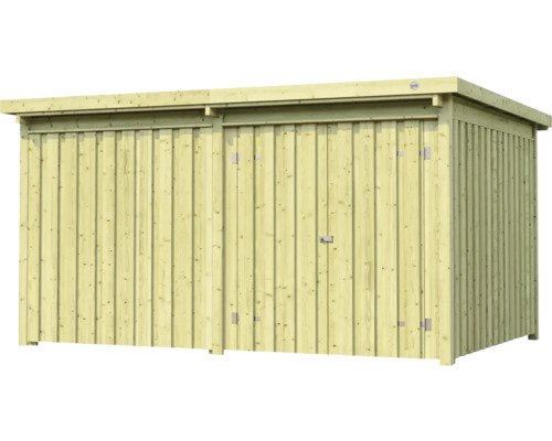 Gartenschrank aus Holz mit Schiebetüren