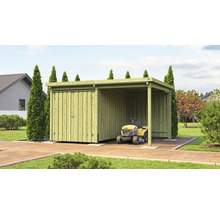 Lagerhaus weka 607 Variante 2 mit offenem Anbau 408 x 318 cm kesseldruckimprägniert