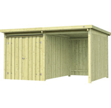 Lagerhaus weka 607 Variante 2 mit offenem Anbau 408 x 318 cm kesseldruckimprägniert