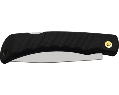 Couteau de poche avec manche noir et lame argentée