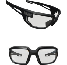 Schutzbrille mit schwarzem Rahmen