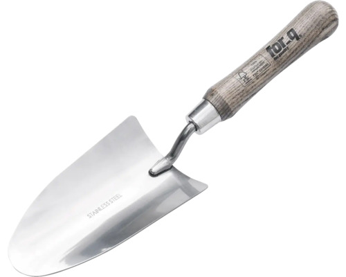 Transplantoir en acier inoxydable avec manche en bois