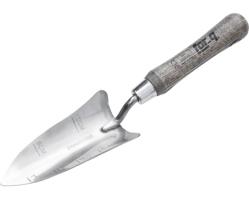 Transplantoir de jardin en acier inoxydable avec manche en bois