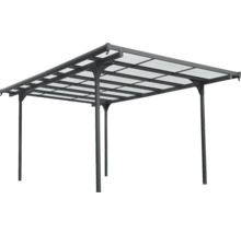 Pavillon avec toit transparent et cadre métallique