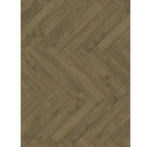 Stratifié Trendtime 3 chêne Mont Blanc marron foncé chevrons 858 x 143 x 8 mm