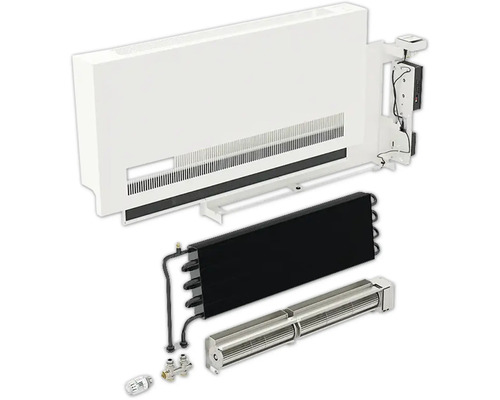 Demontierter Heizkörper zur Veranschaulichung der einzelnen Komponenten