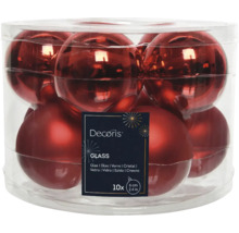 Dix boules de Noël en verre, diamètre six centimètres