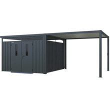 Metall Gerätehaus mit Doppeltür und Überdachung