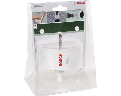 Bosch Lochsäge mit Zentrierbohrer, Durchmesser 33 Millimeter, in Verpackung