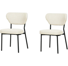 Deux chaises avec revêtement en textile et structure en métal