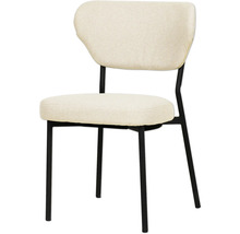 Chaise avec revêtement en tissu et structure en métal noir