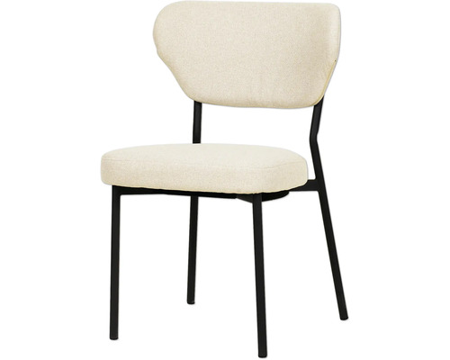 Chaise avec revêtement en tissu et structure en métal noir