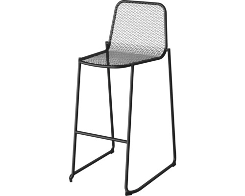 Tabouret de bar en métal avec motif grillagé sur l''assise et le dossier