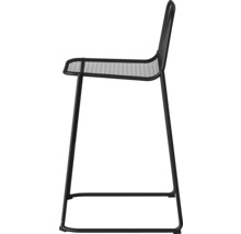 Vue latérale d''une chaise en métal noir avec dossier