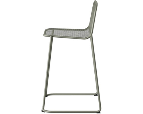 Metallstuhl mit Rückenlehne im Profil