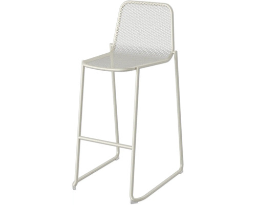Tabouret de bar en métal avec dossier et repose-pieds