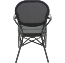 Chaise de jardin en rotin avec accoudoirs, vue arrière