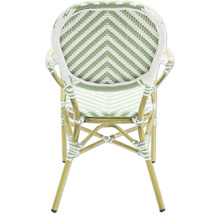 Chaise de bistro avec accoudoirs et motif en rotin