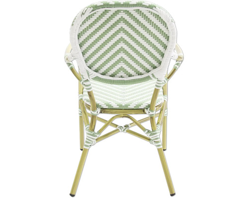 Chaise de bistro avec accoudoirs et motif en rotin