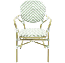 Chaise de bistrot avec accoudoir, aspect rotin