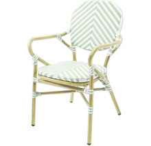 Chaise de jardin avec accoudoirs et assise tressée