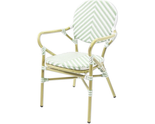 Chaise de jardin avec accoudoirs et assise tressée