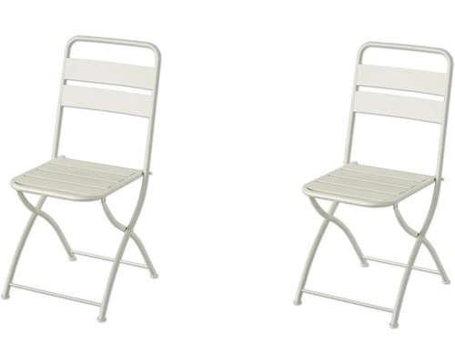 Deux chaises pliantes en métal pour le jardin