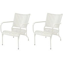 Deux chaises de jardin en métal avec accoudoirs