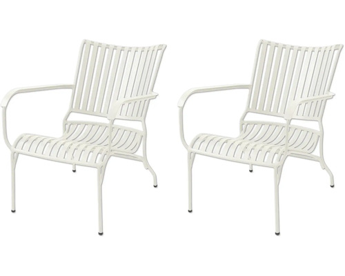 Deux chaises de jardin en métal avec accoudoirs