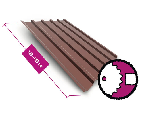 Profilblech mit einer Länge von 120 bis 600 Zentimetern