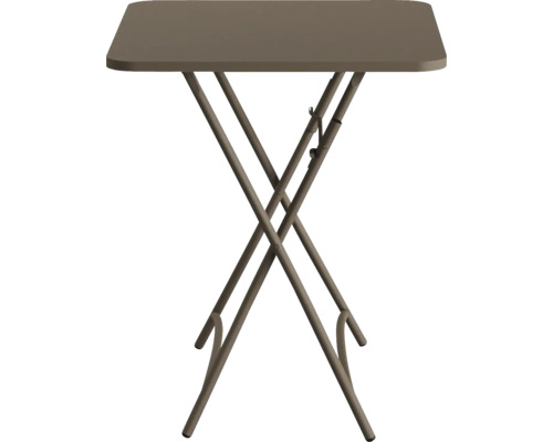 Table pliante avec plateau carré et structure en métal