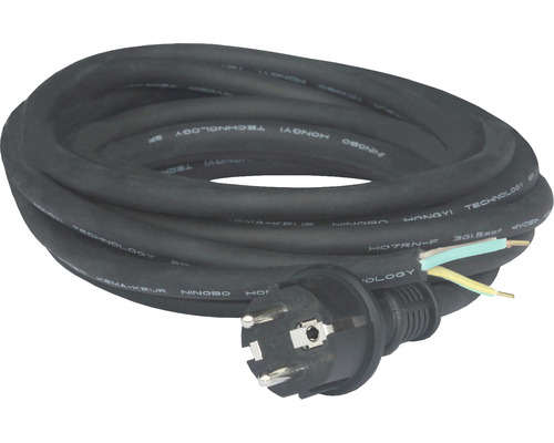 Câble de raccordement IP44 5 m H07RN-F3x1,5mm² noir avec prise à contours
