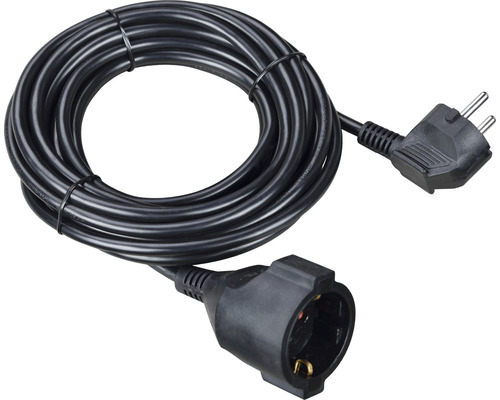 Schutzkontakt Verlängerungskabel 10 m H05VV-F3G1,5 mm² schwarz mit Stecker + Kupplung Indoor Schutzkontakt Verlängerungskabel 10 m H05VV-F3G1,5 mm² schwarz mit Stecker + Kupplung Indoor