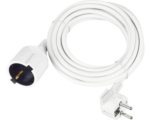 Kunststoff Verlängerungskabel, T12 Stecker, T13 Kupplung, Kabel 1m H05VV-F  3G1,0 weiss *CH*