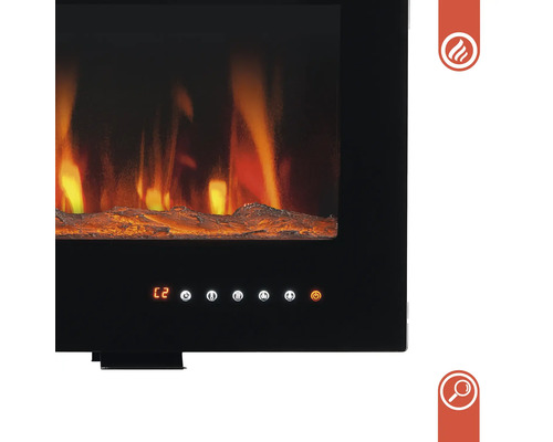 Cheminée électrique avec commandes et effet de flamme