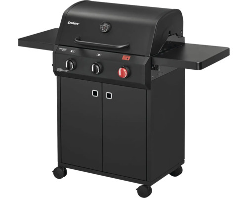 Gasgrill Enders CHICAGO NEXT 3R 3 Brenner Turbo mit 800 °C Hochleistungshitzezone, SWITCH GRID™ und klappbare Seitenablagen Enders Chicago Next 3 Gasgrill mit zwei Ablageflächen und Unterschrank