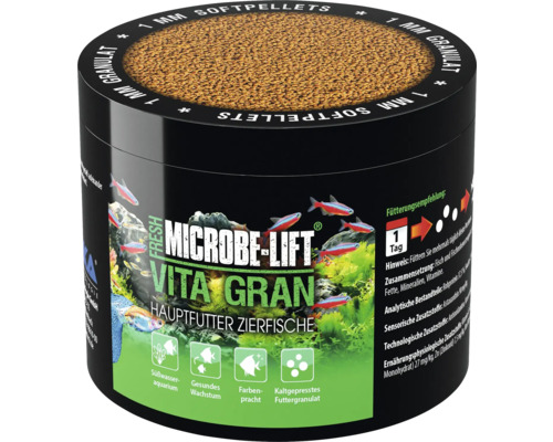 Microbe-Lift Vita Gran Zierfischfutter, 1 Millimeter Softpellets