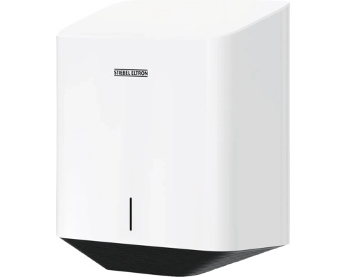 Händetrockner Stiebel Eltron Ultronic Plus 27,2x30,9 cm 540 Watt weiß 205632 Stiebel Eltron Logo auf einem elektronischen Händetrockner