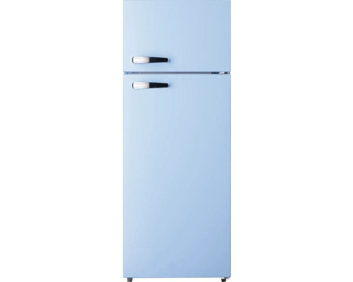 Retro Kühl- und Gefrierschrank mit zwei Türen und Griffen