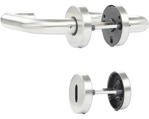 Edelstahl Türdrückergarnitur mit Rosetten