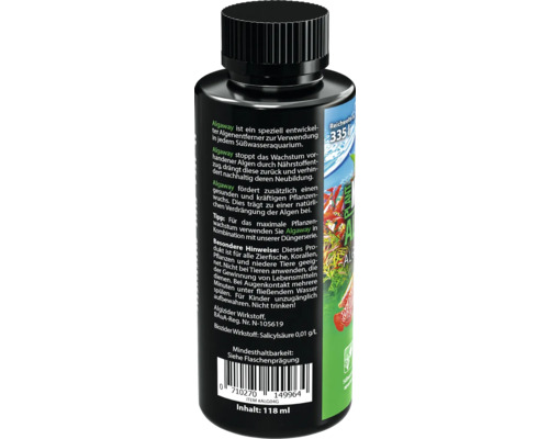 Algaway anti-algues pour aquariums d''eau douce, flacon de 118 ml