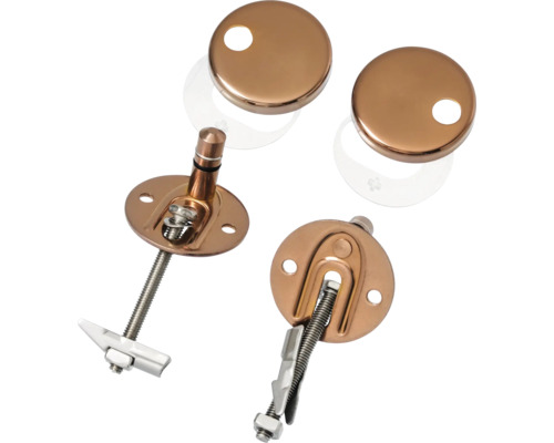 Kit de fixation pour sièges de WC, composé de deux fixations et de deux couvercles