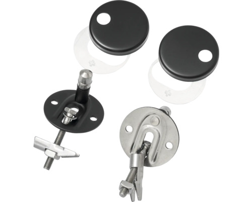 Kit de fixation pour WC suspendu, rosaces de recouvrement incluses