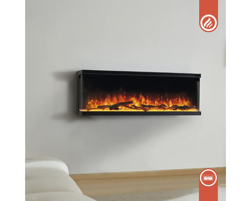 Cheminée électrique murale avec effet de flamme