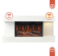 Cheminée électrique avec effet de flamme et fonction de chauffage